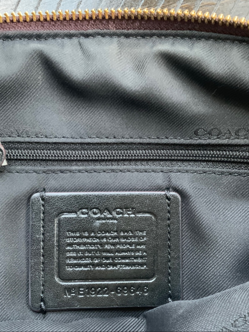 Coach Burgundy and Pink Stripe Satchel with Gold Hardware - Picture 7 of 8